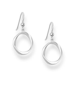 925 Sterling Silver Oval Twist Hook Earrings