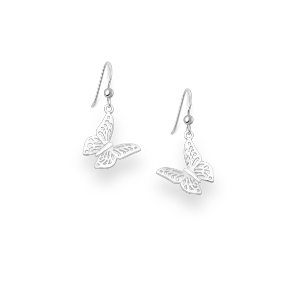 Sterling Silver Butterfly Hook Earrings