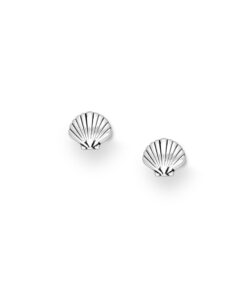 925 Sterling Silver Oxidized Shell Push-Back Earrings