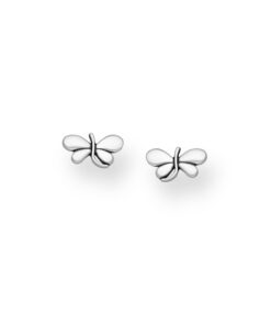 925 Sterling Silver Oxidized Dragonfly Push-Back Earrings
