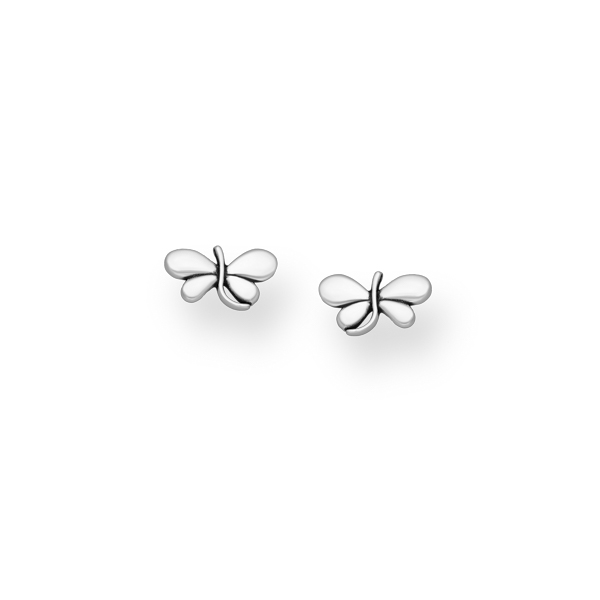 925 Sterling Silver Oxidized Dragonfly Push-Back Earrings