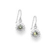 925 sterling silver flower drop earrings set with shell centres