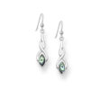 925 sterling silver infinity drop earring set with a shell setting