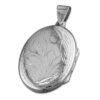 925 sterling silver engraved oval locket pendant with floral detailing