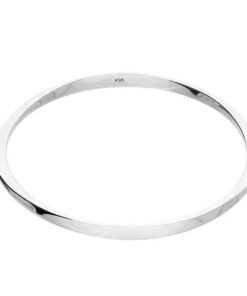 Slim 925 sterling silver bangle bracelet with a smooth, polished finish and a slightly rounded profile.