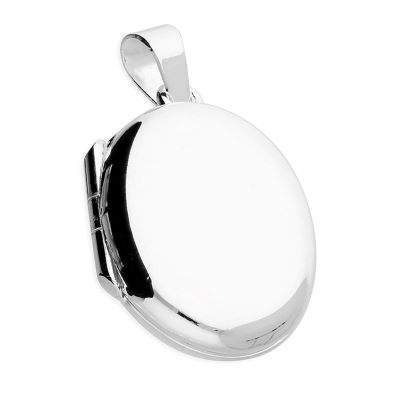 925 sterling silver oval locket pendant with polished finish