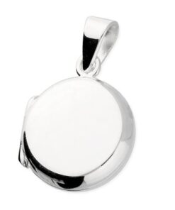 925 sterling silver round locket pendant with polished finish