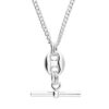 925 sterling silver T-bar pendant necklace with polished finish