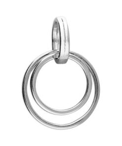 925 sterling silver double circle pendant with interlocking rings