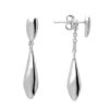 925 sterling silver long teardrop chain drop earrings with polished finish