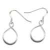 925 sterling silver teardrop infinity loop drop earrings with polished finish