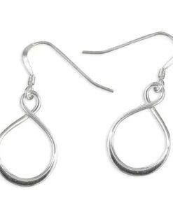 925 sterling silver teardrop infinity loop drop earrings with polished finish