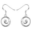925 sterling silver spiral drop earrings with cubic zirconia stone