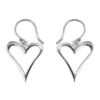925 sterling silver open heart drop earrings with polished finish