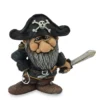 Cornish pirate figurine with beard, tricorn hat, skull emblem, and sword
