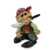 Cornish pirate figurine with red bandana and sword in mouth