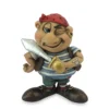 Cornish pirate figurine with striped shirt, red bandana, sword, and skull tattoo
