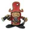 Cornish pirate figurine in red coat and hat, holding telescope and sword