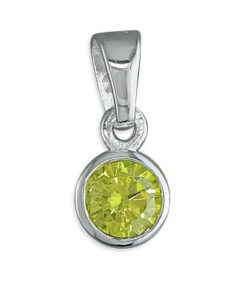 925 sterling silver cubic zirconia November birthstone pendant in bezel setting