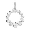 925 sterling silver open circle pendant with cubic zirconia in wave design