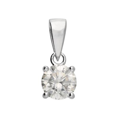 925 sterling silver solitaire cubic zirconia pendant