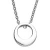 925 sterling silver open circle pendant necklace with polished finish